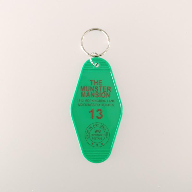 Vintage Acrylic Motel Room Keychain: Retro & Durable Design