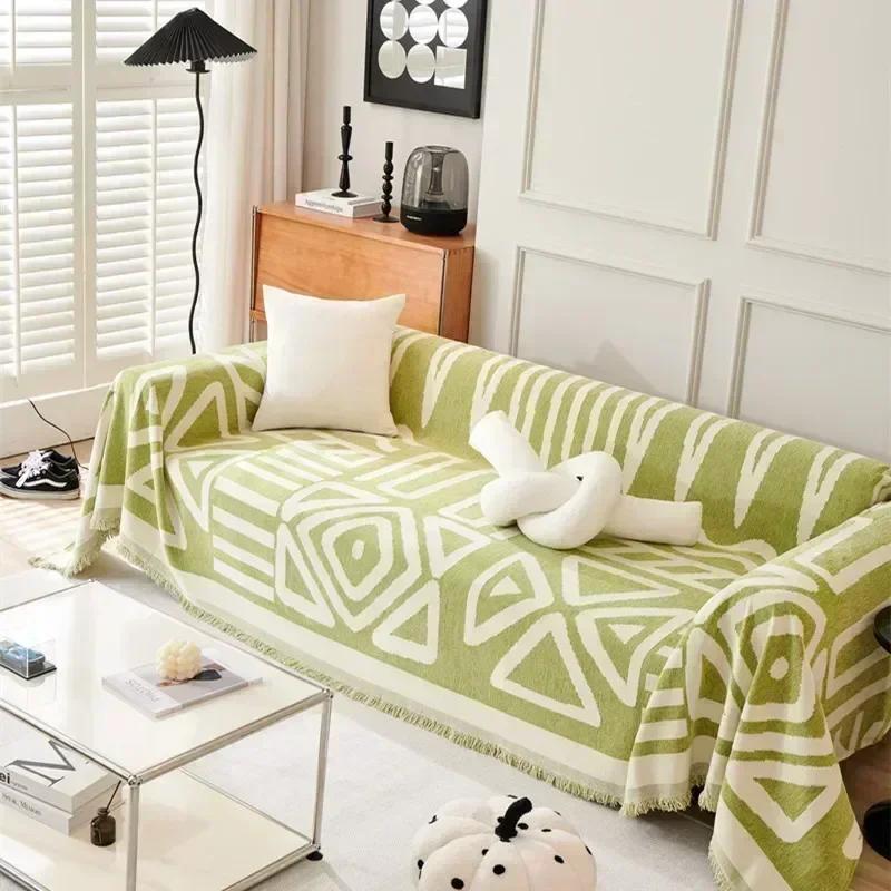 Chenille Tassel Sofa Blanket All-inclusive Universal Sofa Covers INS Style Double Side Throw Blankets for Office Bed Camping