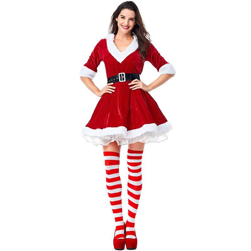 Stunning Women Fashion Santa Claus Xmas Costume Waistbelt Cosplay Outfit Gift