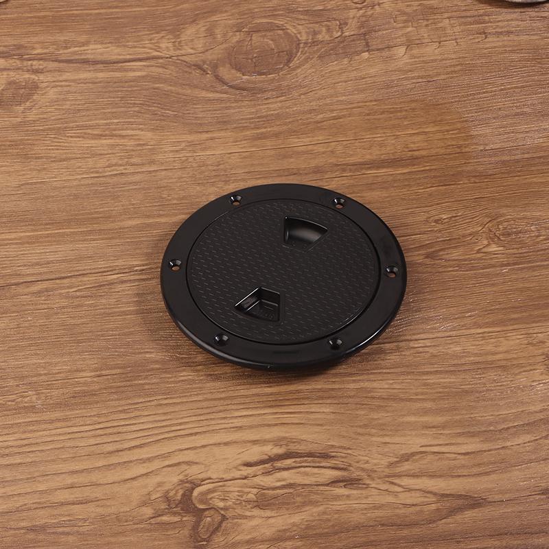 4/6/8In Abs Plastic White Black Round Deck Inspection Plate Hatch Cover Deck Plate Non Slip Detachable For Marine Rv Yacht Boat