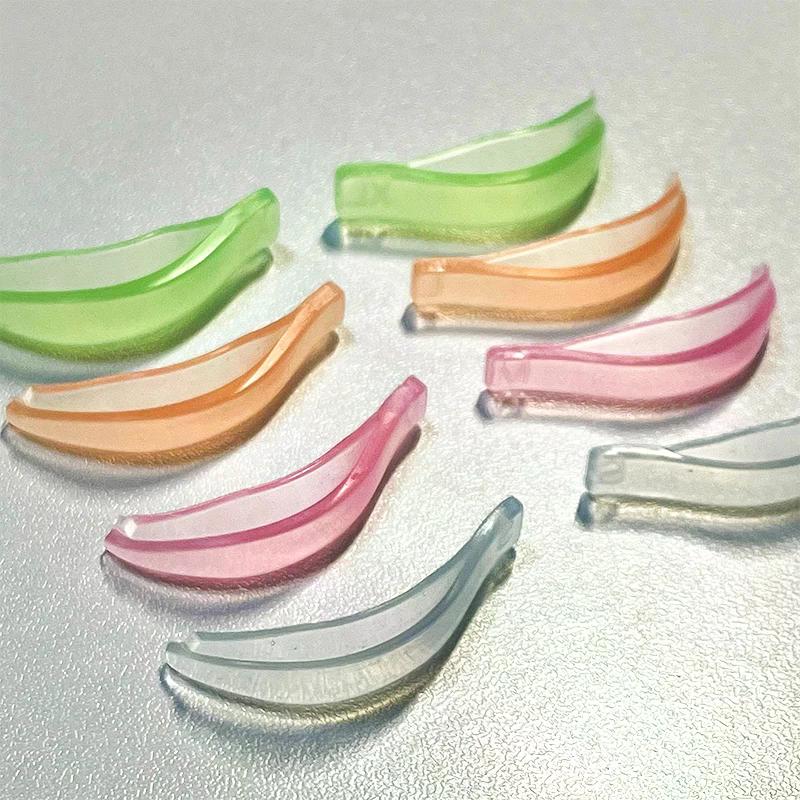 4 Pairs Jelly Color Eyelash Perming Pad, Colorful Reusable False Eye Lash Curler Patches and Lash Lift Shield Pad