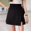 Women's 2024 Spring High-Waist Black A-Line Skirt - Korean Style