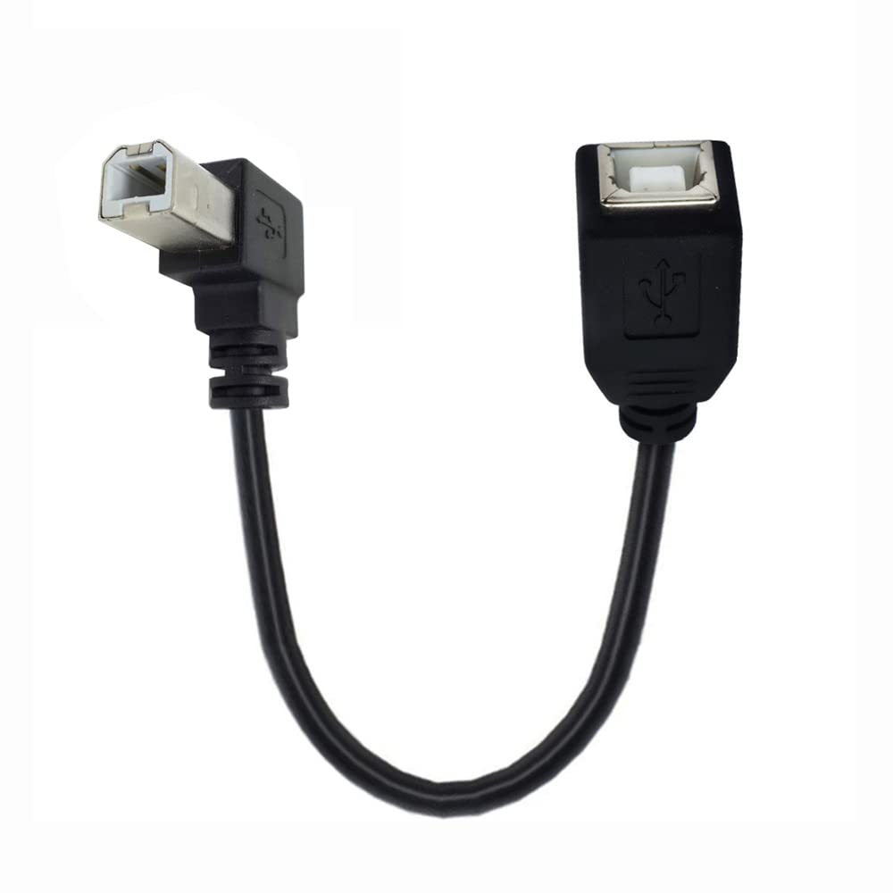 Cabo de Extensão USB Tipo B Macho para Fêmea NFHK 90 Graus para Cima 20cm para Impressora Scanner Disco 2.0