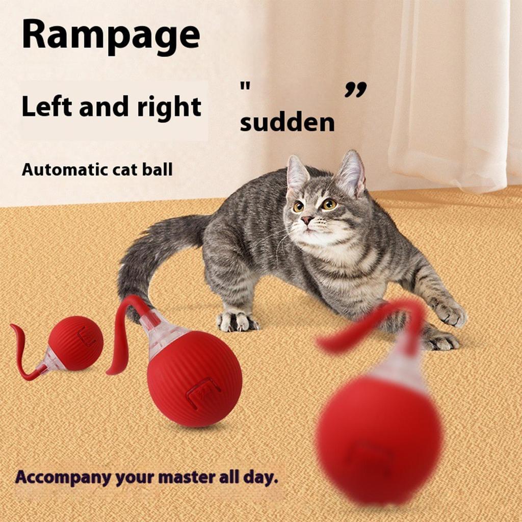 Cat Toy Ball Electric Teaser Rechargeable Automatic Ball Pet Cat Toy For Backyard Balcony Living Room Bedroom Study Room Indoor