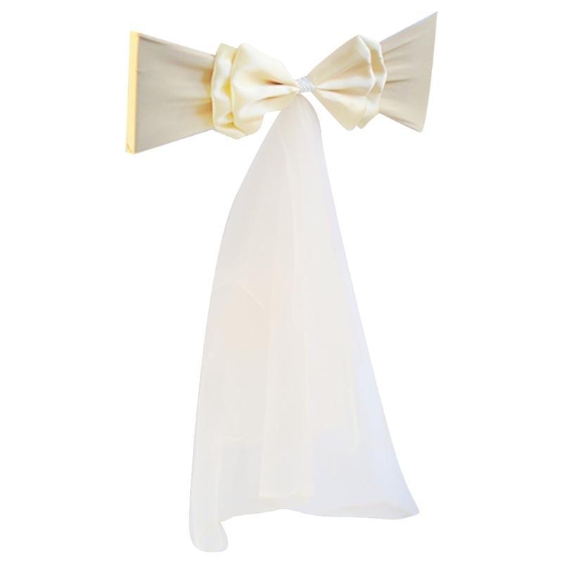 652F Satins Chair Cover Chair Sashes for Wedding Ceremony Dining Hall Party Outdoor Decoration Easy to Install