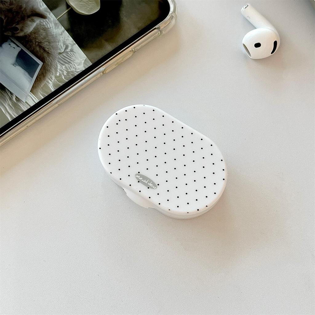Custodia in Plastica per Lenti a Contatto per Donna Ragazza Mini Scatola per Lenti a Contatto con Specchio Stile Retrò Scatola per Lenti Scatola per la Cura da Viaggio Outdoor Regalo