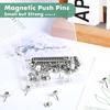 20 Sets Magnetic Push P, Silver Magnetic Tacks, Thumbtacks for Hanging, Poster Hanger, Push Pin Plips, Thumb Tacks for Wall, Push P for Bulletin