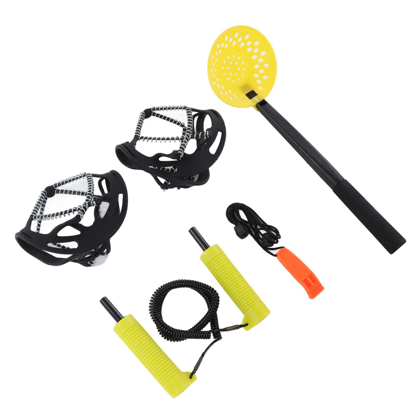 

Retractable Ice Safety Picks Non Grip Crampons Spikes Shoe Grip with Whistle Stainless Steel Ice Picks Set for Ice