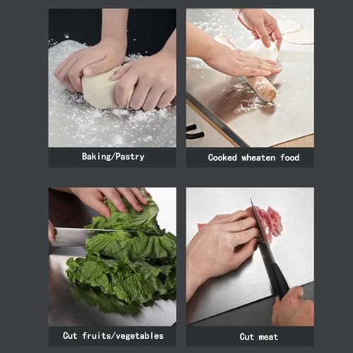 Stainless Steel Cutting Boards for Kitchen,Baking Board,Pastry Board,kneading Panel - Suitable for Cutting Vegetables Fruits Meat,Bread - Easy to Cle