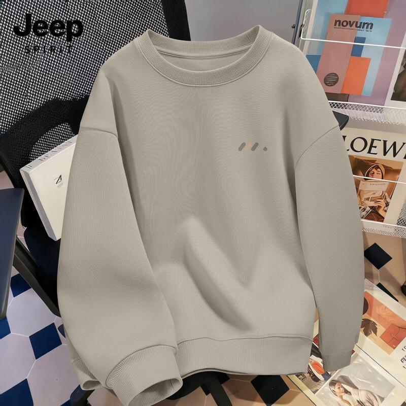 JEEP SPIRIT Men's Round Neck Pullover Sweatshirt