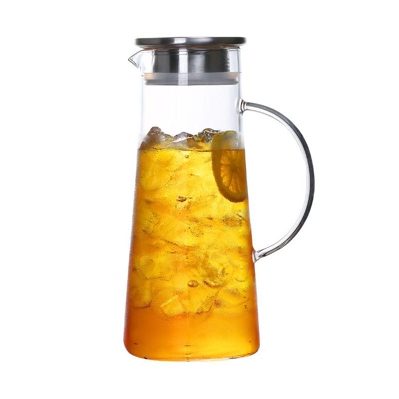 Hochborosilikatglas Transparent Kaltwasserkessel Haushalt Großes Fassungsvermögen Milch Saft Getränk Blütentee Kaltwasserkessel