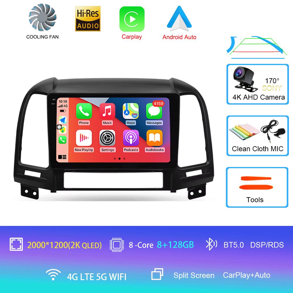 Car Radio Android 14 Carplay Auto 2K Screen Multimedia Player For Hyundai Santa Fe 2 2006-2012 Autoradio Stereo 2din Head Unit