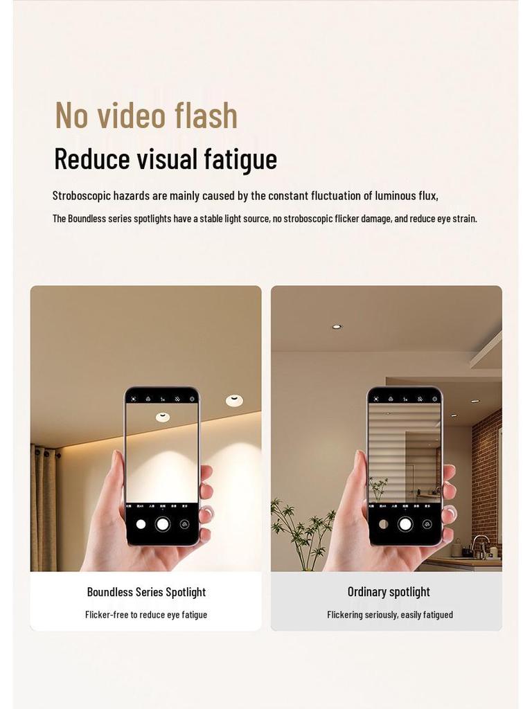 NVC Lighting Frameless LED Spotlight - Anti-Glare, Full Spectrum, Wall Washer, Recessed for Living Room