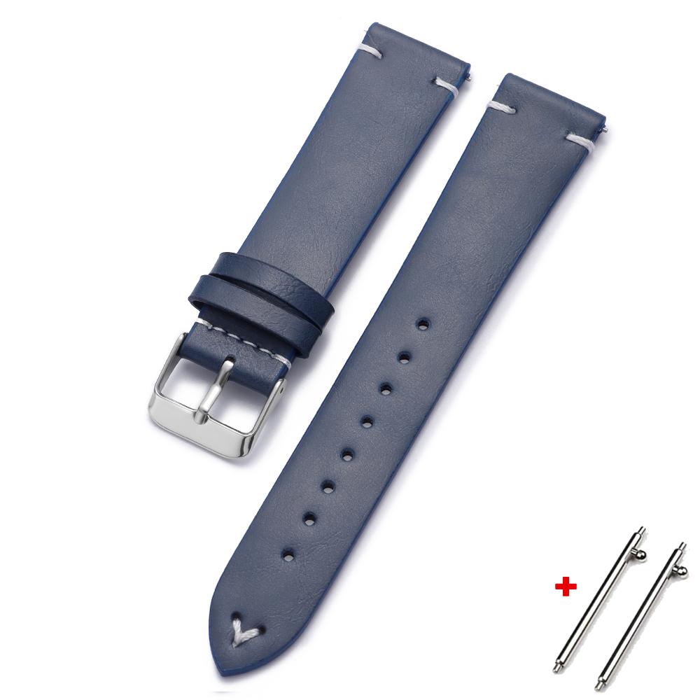 18mm 20mm 22mm Quick Release Bracelet Vintage PU Leather Watch Strap for Seiko for Huawei Watch GT5/GT4/GT3 Universal Watchband