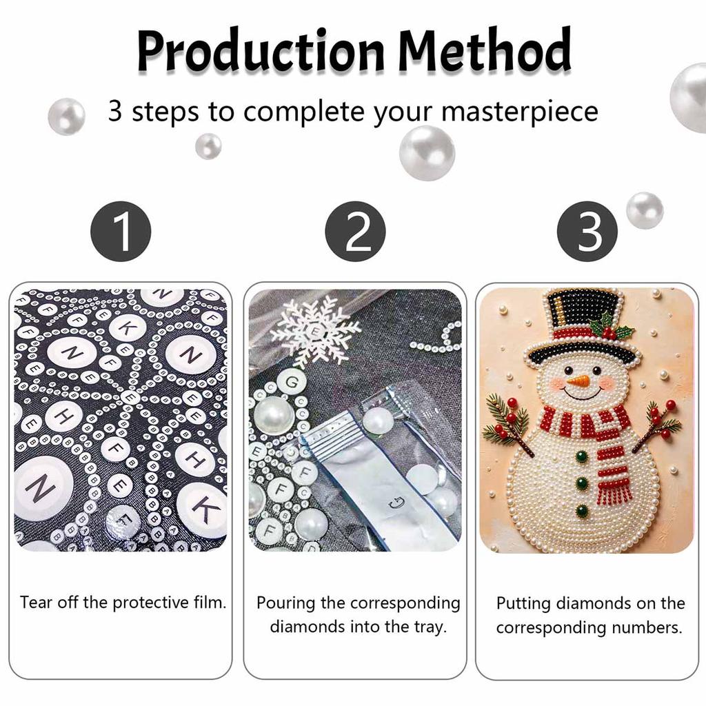 Christmas Pearl Painting Kit Handmade DIY Snowman Home Decoration Painting