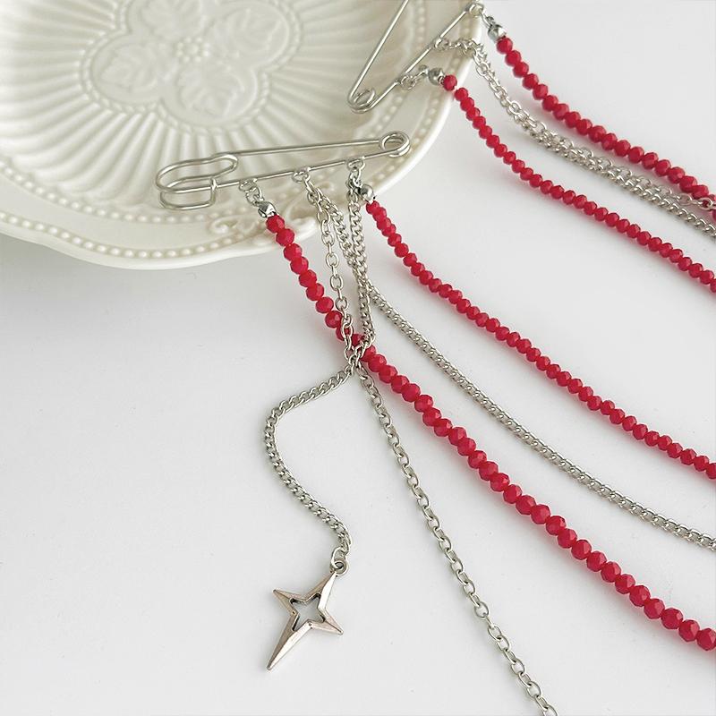 1 STKS Kwastje Ketting Broche Blazer Pak Decoratie Gepersonaliseerd Accessoire Formele & Casual Kleding Ster Bedeltje Damesmode