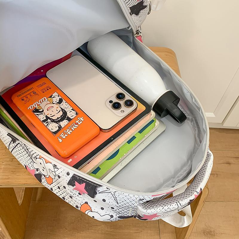 Studentský školní batoh s hvězdným potiskem Dámský batoh s velkou kapacitou