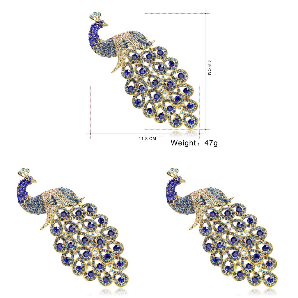Animal Peacock Brooch Pin With Alloy Electroplating For Fashion Women