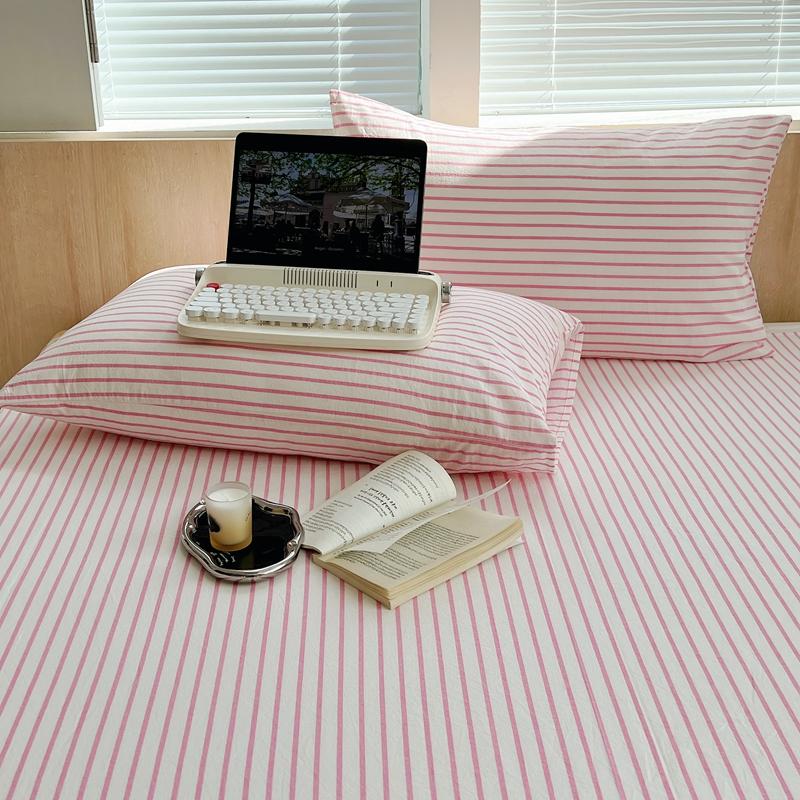 Solstice 100% Cotton Pillowcase Set - 2pcs Stripe 48x74cm, Skin-Friendly Funda Almohada Cushion Cover