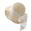 French Lace Bow Streamer Bucket Hat Women's Summer Outdoor Vacation Visor Retro Trendy Knitted Hat
