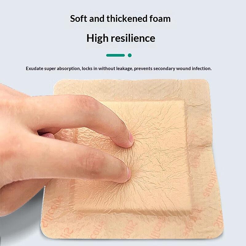 1 Pcs Foam Silicone Dressing With Border Adhesive Sterilized Waterproof Wound Dressing Plaster Bandage Home Travel First Aid