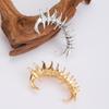 2025 New Punk Ear Clip Skeleton Spike Silver Color Metal Unisex Ins for Women Men Couple Earring Jewelry Gift