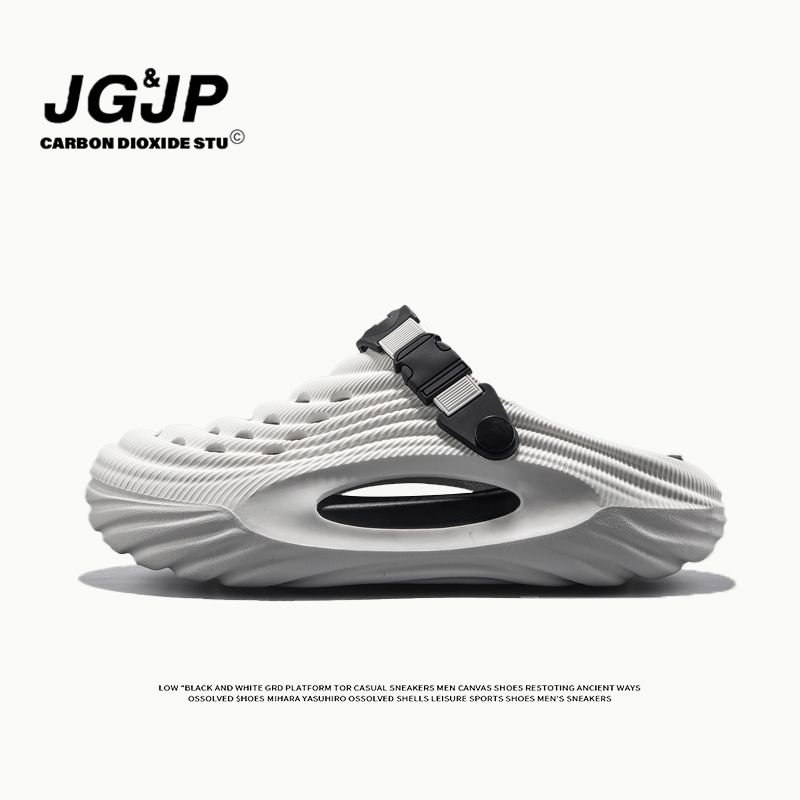 

Jgjp Two-Color Ripple Hole Shoes Baby Boy and Girl Summer Outwear Detachable Thick Sole Height Increasing Breathable Two-Way Closed Toe Sandals