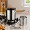 Deep-Frying Cookware Set with 3 L Steel Pot, Perforated Basket, and Tongs for Cooking, Basket Removal, Oil Draining, and Ingredient Handling