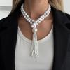 Ingemark 4 Colors Trendy Simple Acrylic Round Beads Pendant Choker Necklace Women Creative Tassel Pendent Neck Chain New Jewelry