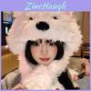 Animal Plush Dog Hat And Scarf Set With Wool Fabric For Winter Warmth