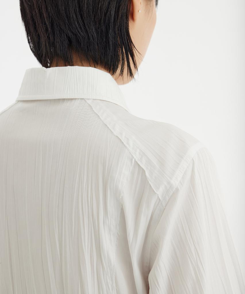 Youth Side-Slit Shirt Dress - White