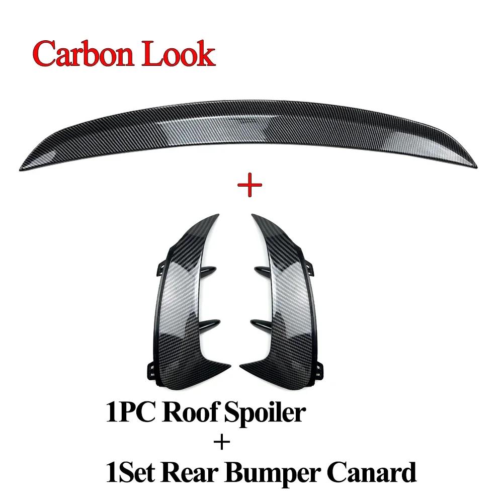 Car Rear Roof Trunk Spoiler Wing & Rear Bumper Canard For Mercedes Benz A Class W177 A180 A200 A220 A35 AMG Hatchback 2018-2023