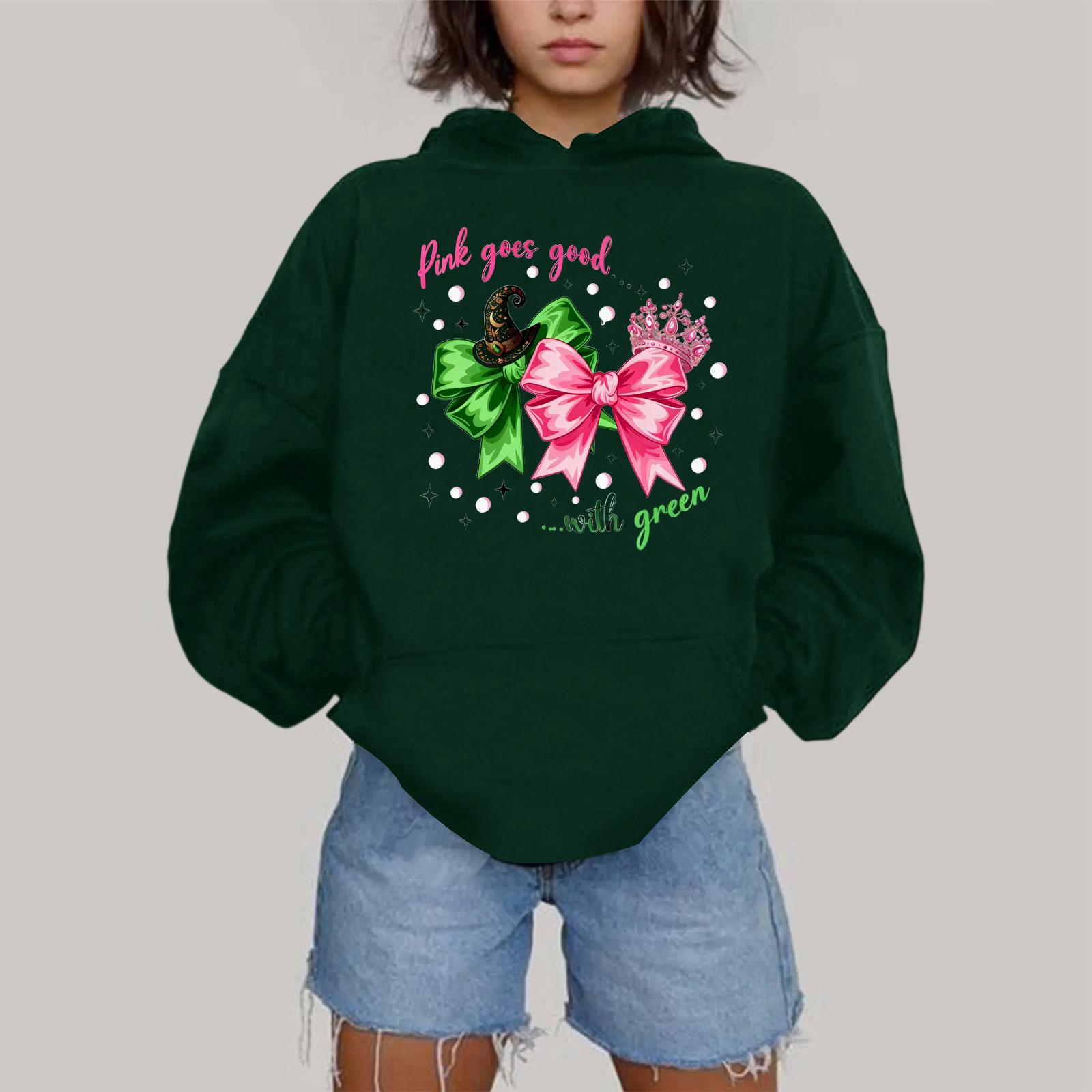 

Женская модная повседневная толстовка с капюшоном, длинным рукавом и принтом L