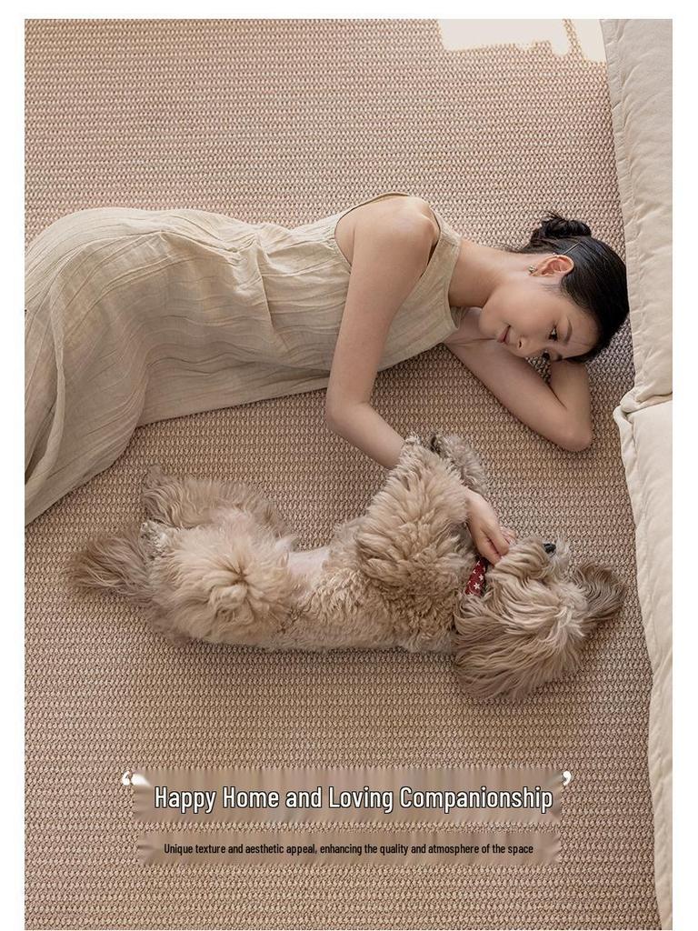 Vintage Wabi-Sabi Sisal Cat Scratch Rug for Living, Tea, and Meeting Rooms - Customizable Size