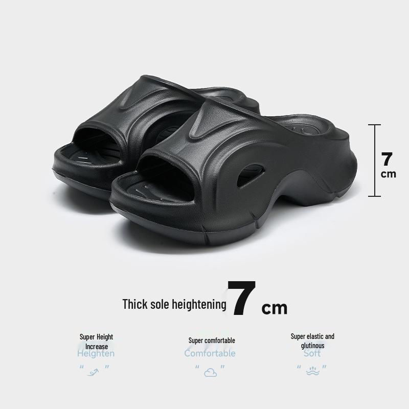 Damen Höhenverstärkende Dicksohlige Outdoor-Slipper - Sommer Strand EVA Pantoletten (8 cm)