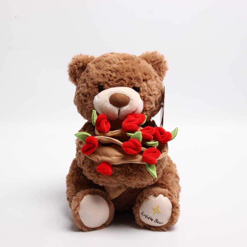 

День святого Валентина Розы Плюшевый мишка Животные Мягкие игрушки для девочек Куклы-медведи 25cm