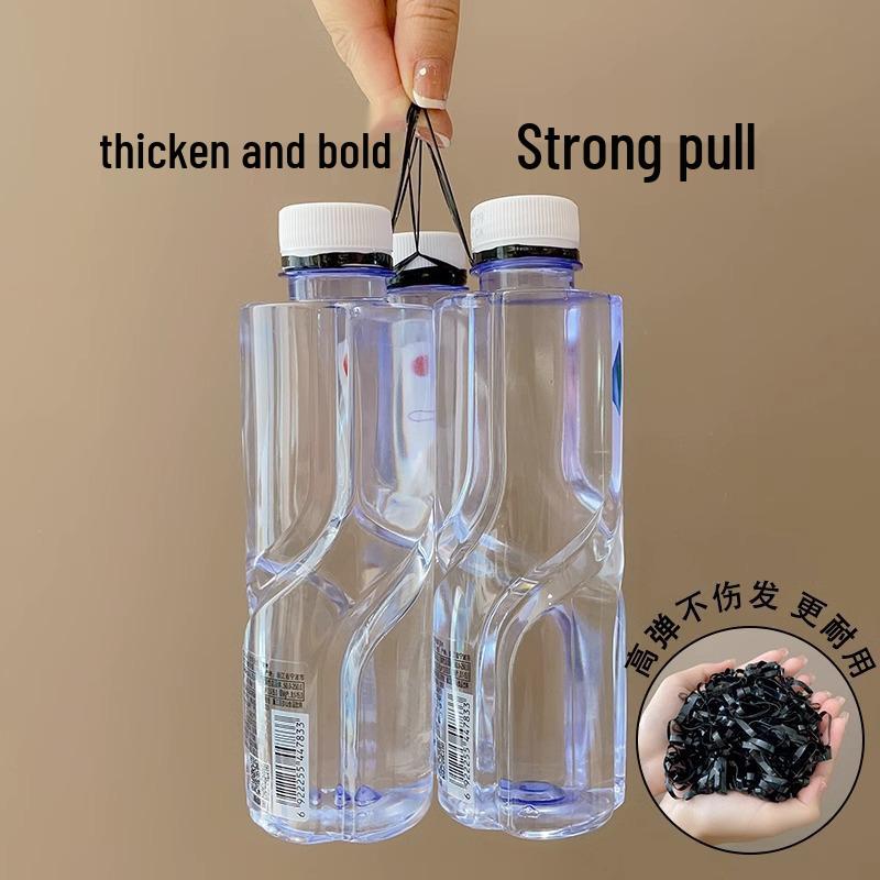 Black Thickened Elastic Hair Ties: Wide, Durable, High-Elasticity Bands for Adults