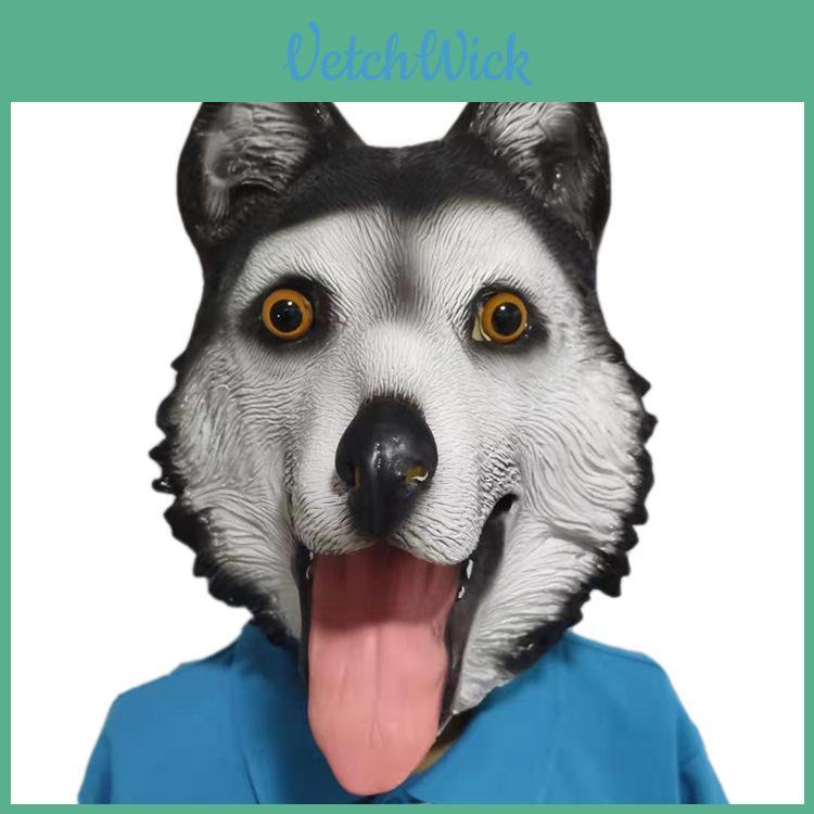 Latex Poodle Wolf Dog Husky Mask Cartoon Animal Costume For Christmas And Halloween