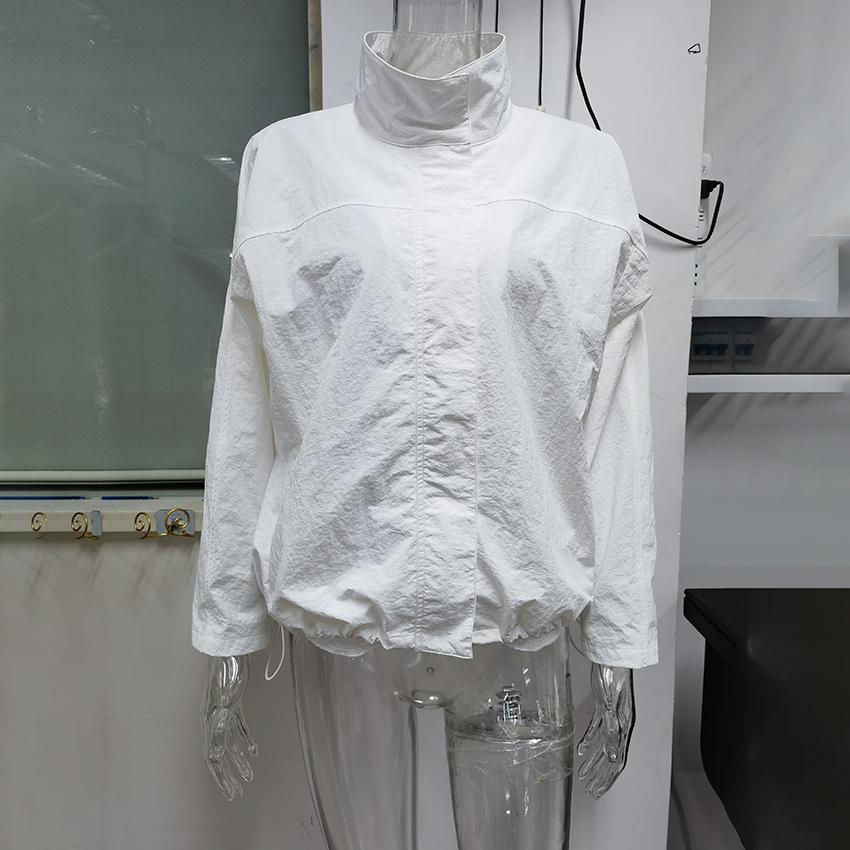 Linad Street Chic Giacca Rossa con Collo Alto e Zip Autunnale Casual Manica Lunga Capospalla Cappotti alla Moda Per Donna Top Femminili 2025