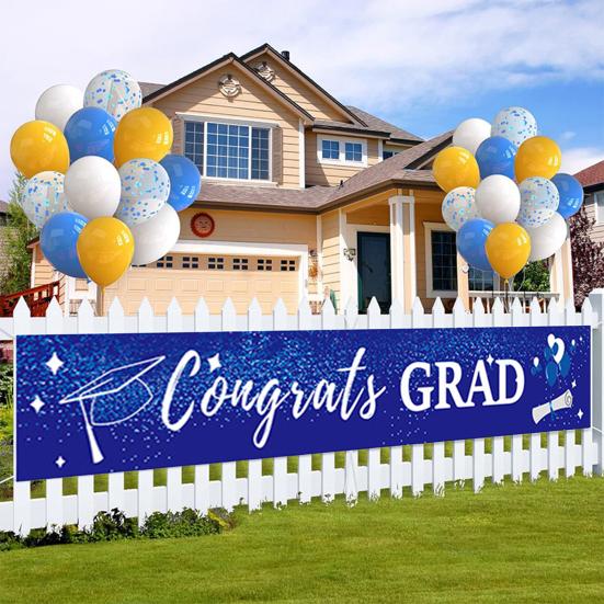 

Yousheng Большой класс 2024 Выпускной баннер Поздравляем Выпускной фон Выпускной двор Знак Выпускной вечерние принадлежности