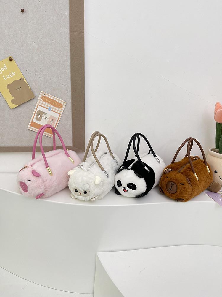 Plush Capybara Bucket Bag For Women With Zipper Closure And Crossbody Style For Daily Use