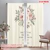 2pcs 2D Flat Printing Window Curtains Floral Scripture Strength 100% Polyester Without Electricity Festive Holiday for Home