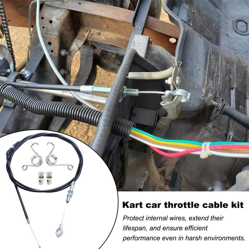 Straight Throttle Cable Portable Go Kart Throttle Cable 75 Inch Go Cart Brake Cable Enhanced Throttle Cable For Go Kart Predator