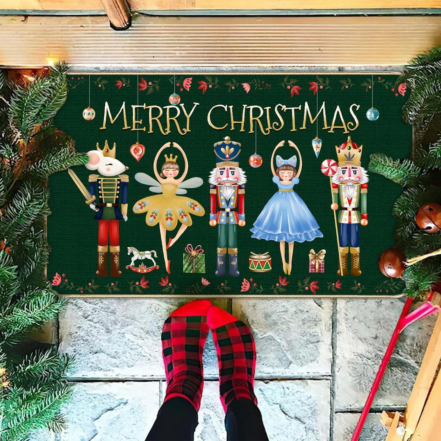 

VIKAMA Christmas Carpet Prince Princess Floor Mat Door Mat Soft Welcome Mat Outdoor Carpet Living Room Carpet Rug For Bedroom Ho 40X60CM (1.3X2FT