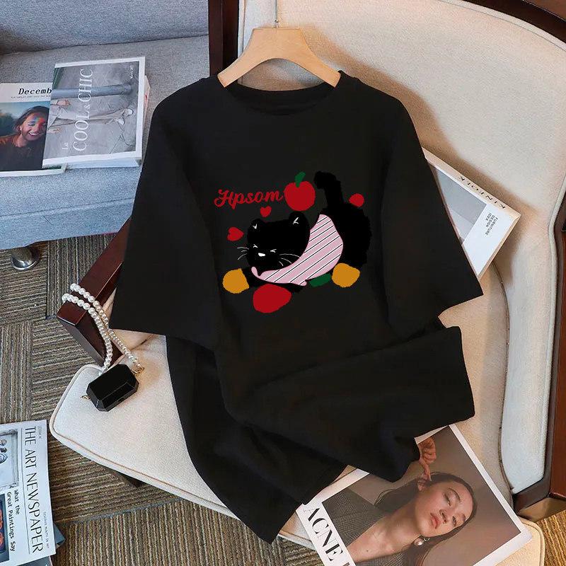 Women's Crew Neck Short Sleeve Graphic Tee Loose Fit Japanese Casual Cartoon Print T-Shirt