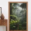 Perdea Japoneză Pădure Verde Noren Perdea Japoneză Intrare Feng Shui Perdea Ușă Tapiserie Copac Verde pentru Agățat pe Perete