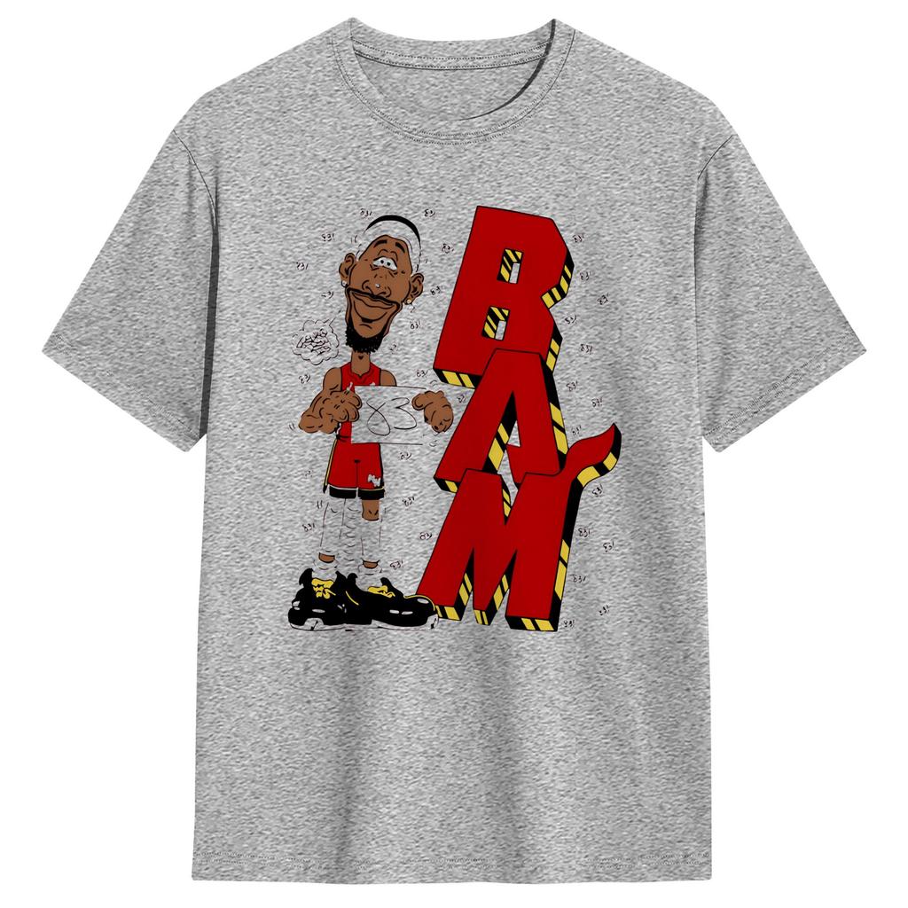 Casual T Shirt Summer Bam Adebayo 83 points Forever Stamped History caricature Hipster TShirts Cotton Tshirt for Adult Y2K Tops