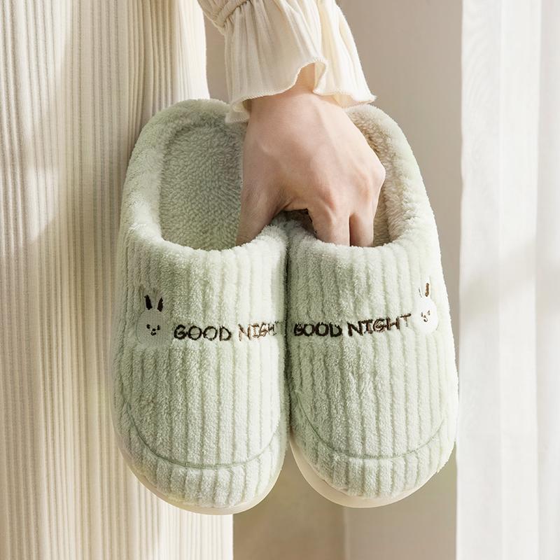 

Зимние женские домашние тапочки плюшевые теплые плоские шлепанцы дышащие удобные нескользящие тапочки для дома и улицы мужские повседневные тапочки 40-41 зелёный