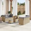 9-piece Garden Sofa Set with Beige Poly Rattan Cushions 3361442