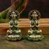 Mini Brass Buddha & Guanyin Statue, Exquisite Small Home Decor Ornaments